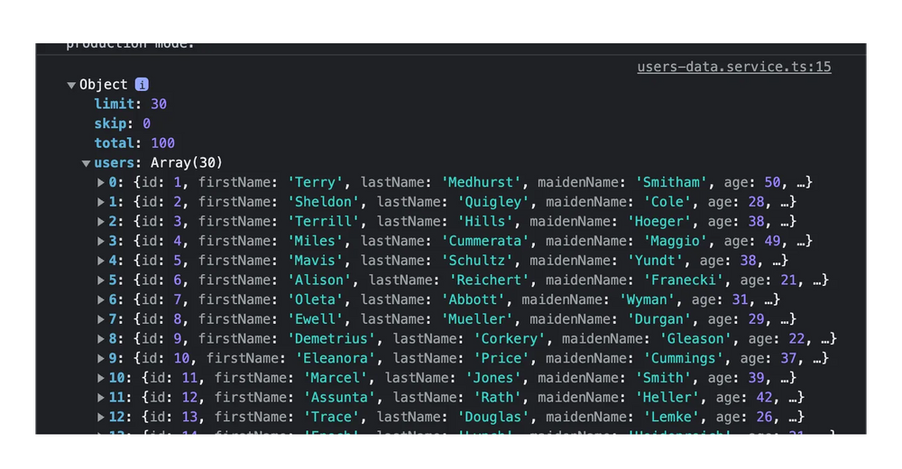 Servicio de datos Angular con análisis de esquemas utilizando zod.js